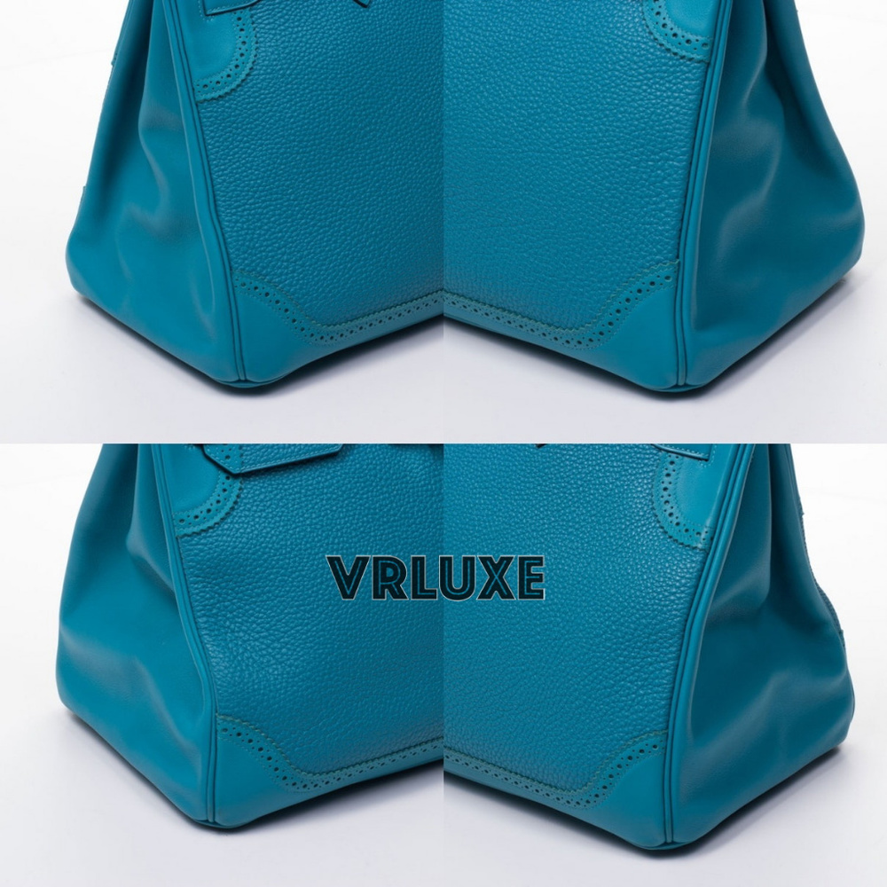 HERMES Birkin 35 Ghilliess Blue PHW Turquoise Bag - Picture 4 of 8